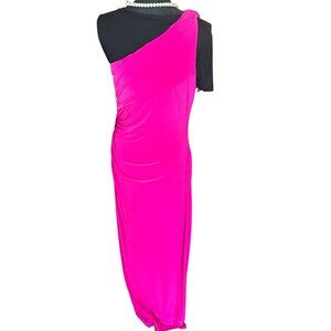 Lauren Ralph Lauren Evening One Shoulder Ruched Dress Women Bodycon Slit Party